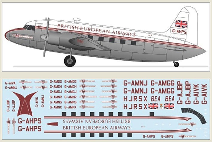 F-rsin Plastic FRP4128 Vickers Viking British European Airways (silk-screened decals) 1/144