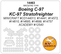 KV Models 14463 C-97/KC-97 Stratofreighter (MINICRAFT #CD144013, #14441 , #14572, #14610, #14695, #14699, #14757 / ACADEMY #12540) + маски на диски и колеса Minicraft / ACADEMY US 1/144