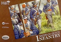 HAT 8025 Waterloo Dutch Infantry 48 infantry, with some Belgian and stovepipe shakos for conversion possibilities. 1/72