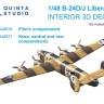 Quinta studio QD48636 B-24D/B-24J Liberator: отсек пилотов (Hobby Boss) 1/48