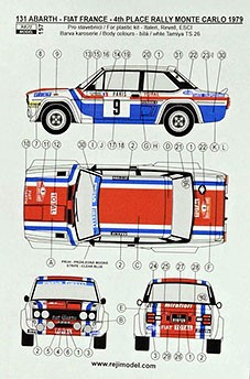 Reji Model 157 Fiat 131 Abarth Rallye Monte Carlo 1979 1/24