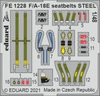 Eduard FE1228 F/A-18E seatbelts STEEL (HOBBYB) 1/48