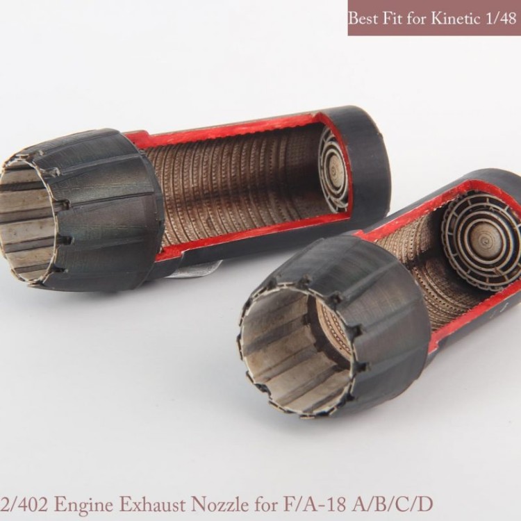 Mk1 Design MA-48080 McDonnell-Douglas F/A-18A+/F/A-18B/F/A-18C/F/A-18D GE exhaust nozzle. Aftrer burner Set (opend) 1/48