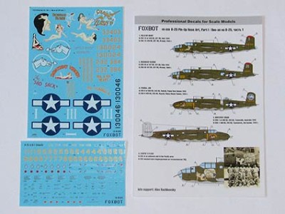 Foxbot Decals FBOT48039 North-American B-25C/D Mitchell &quot;Pin-Up Nose Art and Stencils&quot; Part # 1 1/48
