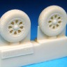 Barracuda Studios BCR72101 Vought Corsair, Grumman Hellcat Wheels - Diamond Tread (For all Corsair and Hellcat kits) 1/72