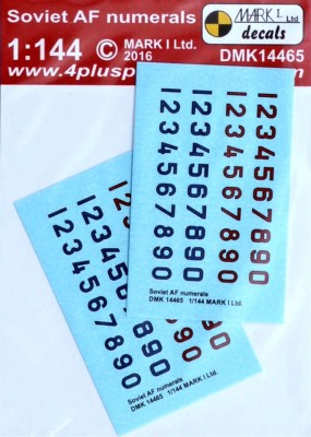 4+ Publications DMK-14465 1/144 Decals Soviet AF numerals (2 sets)