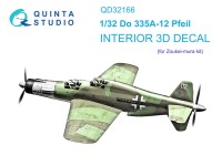 Quinta Studio QD32166 Do 335A-12 (Zoukei-mura) 3D Декаль интерьера кабины 1/32
