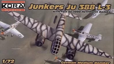 Kora Model 7258 Ju-388 L3 + 2x SC1000 Bomb. 1/72