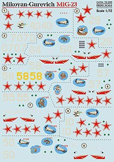 Print Scale 72-355 Mikoyan-Gurevich MiG-23 (wet decals) 1/72