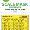 Art Scale 200-M48227 Hawker Hurricane Mk.IIc wheels and canopy frame paint mask (inside and outside) 1/48