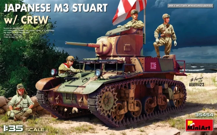 Miniart 35454 Japanese M3 Stuart w/ Crew (5 fig.) 1/35