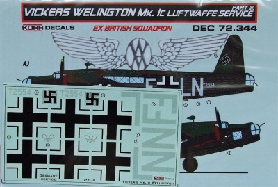 Kora Model DEC72344 V.Wellington Mk.IC Luftwaffe Vol.3 декали декали 1/72