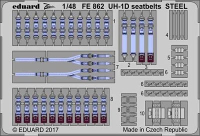 Eduard FE862 UH-1D seatbelts STEEL 1/48