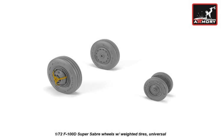 Armory ARAW72319 North-American F-100D Super Sabre wheels with weighted tires/tyres 1/72