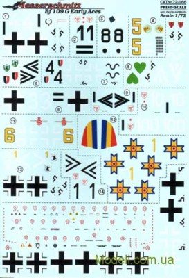 Print Scale 72-166 Messerschmitt Bf 109 G Early Aces 1/72