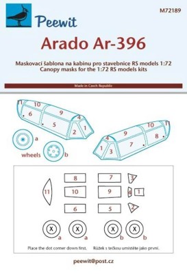 Peewit PW-M72189 1/72 Canopy mask Arado Ar-396 (RSMOD)