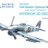 Quinta studio QD24002 Hawker Typhoon (Car Door) (Airfix) 3D Декаль интерьера кабины 1/24
