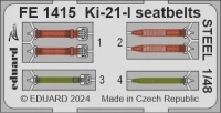 Eduard FE1415 Ki-21-I seatbelts STEEL (ICM) 1/48