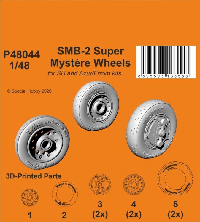 CMK P48044 SMB-2 Super Mystere Wheels (SP.HOBBY) 1/48