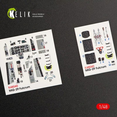 Reskit K48040 MiG-29A (9-12) 'Fulcrum' interior 3D decals 1/48
