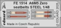 Eduard FE1514 A6M5 Zero seatbelts STEEL (FINEM) 1/48
