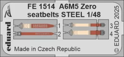 Eduard FE1514 A6M5 Zero seatbelts STEEL (FINEM) 1/48