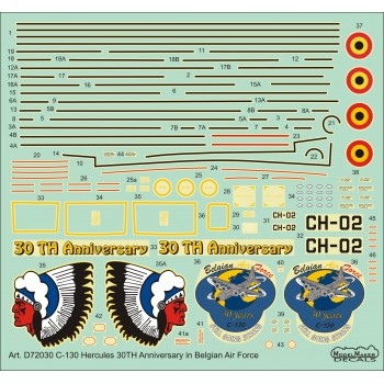 Model Maker Decals D144030 Lockheed C-130H Hercules 30th Anniversary in Belgian Air force 1/144