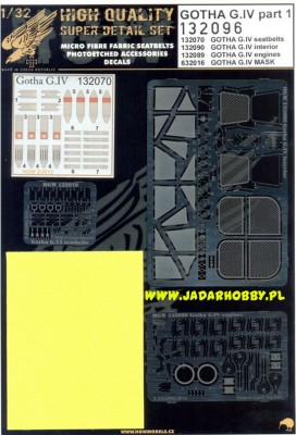 HGW 132096 Gotha G.IV SUPER DETAIL SET 1/32