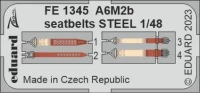 Eduard FE1345 A6M2b seatbelts STEEL (ACAD) 1/48