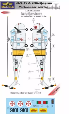 Lf Model C72283 Decals UH-19A Chicksaw in Portuguese service 1/72