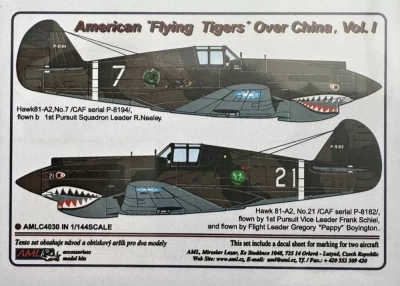 AML AMLC144030 Decals American 'Flying Tigers' o.China Pt.1 1/144