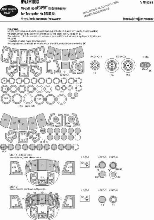 New Ware M1093 Mask Mi-8MT Hip-H EXPERT (TRUMP 05815) 1/48