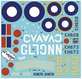 LPS Hobby LPM-72010 1/72 P-51D Decals (British Camouflaged Mustangs)