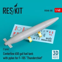 Reskit U48305 Centerline 650 gal fuel tank w/ pylons F-105 1/48