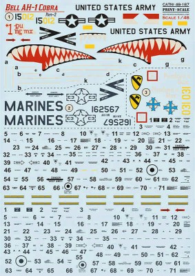 Print Scale 48-187 Bell AH-1 Cobra - part 2 (wet Декали) 1/48