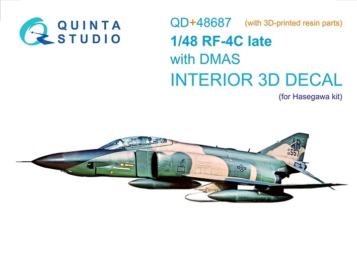 Quinta studio QD+48687 RF-4C Phantom II (late с DMAS) (Hasegawa) (с 3D-печатными деталями) 1/48