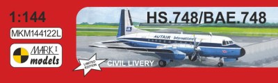 Mark 1 Model 144122L HS.748/BAE.748 'Civil Livery' (plastic bag) 1/144