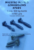 Maestro Models MMCK-7265 1/72 500kg bomb m/56 Lyra Swedish AF type (3 pcs.)