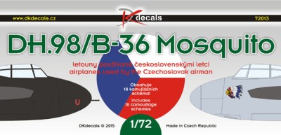 Dk Decals 72013 DH.98/B-36 Mosquito - CZ pilots (18x camo) 1/72