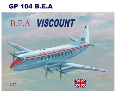 Mach 2 MACHGP104 Vickers Viscount 700 with decals for British European Airways 1/72