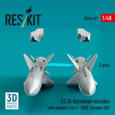 Reskit RS48-607 AS.34 Kormoran missiles w/ adapters (2 pcs.) 1/48