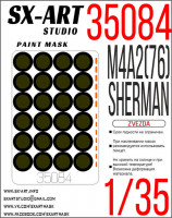 Sx Art 35084 M4A2(76) Sherman (Звезда) Окрасочная маска 1/35