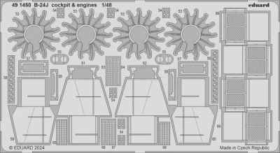 Eduard 491450 B-24J cockpit &amp; engines (HOBBYB) 1/48