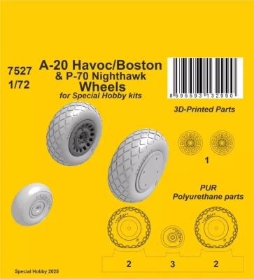 CMK SP7527 A-20 Havoc/Boston/ P-70 Nighthawk Wheels 1/72