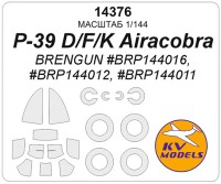 KV Models 14376 P-39 D/F/K Airacobra / "Red Stars" (Brengun #BRP144016, #BRP144012, #BRP144011) + wheels masks Brengun US 1/144