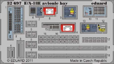 Eduard 32697 1/32 Цветное Фототравление для F/A-18E avionic bay