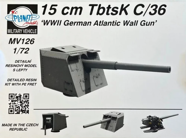 Planet Models MV72126 15cm TbtsK C/36 German WWII Atlantic Wall Gun 1/72