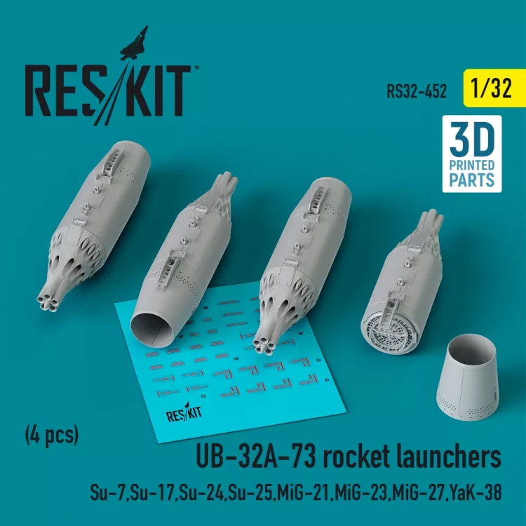 Reskit 32452 UB-32A-73 rocket launchers (4 pcs.) 1/32