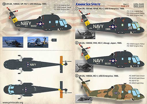 Print Scale 72-400 Kaman Sea Sprite - part 1 (wet decals) 1/72