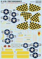 Print Scale 72-128 P-47D Thunderbolt Razorback Aces over Europe Part1 Wet decal 1/72